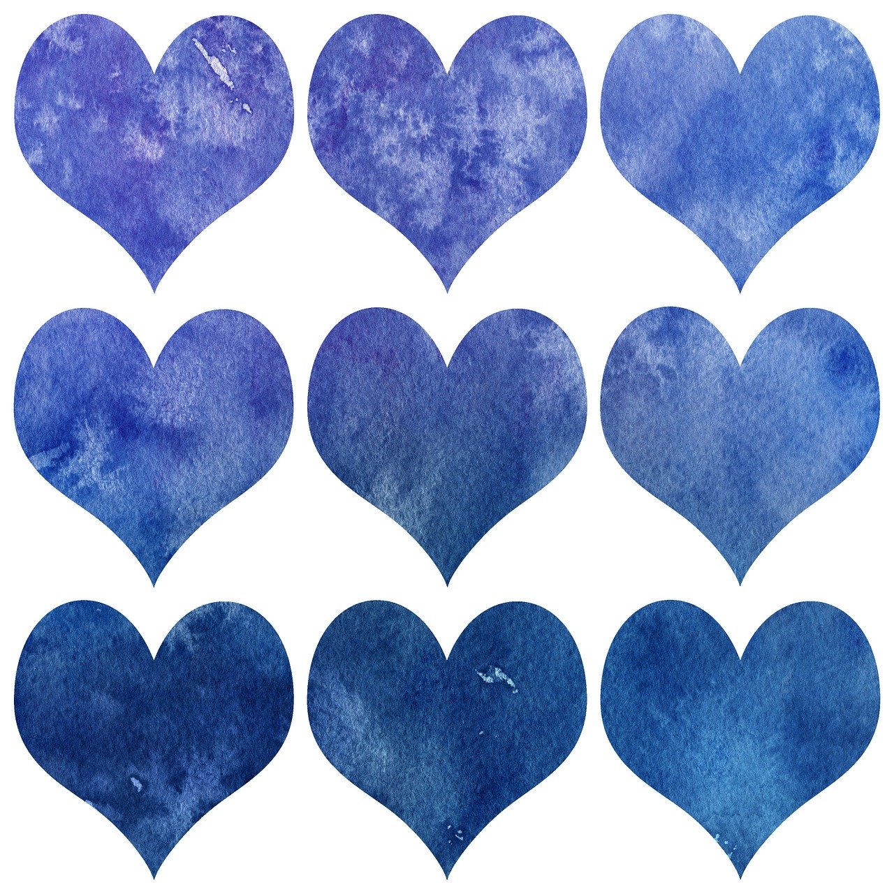 valentin, heart, watercolor
